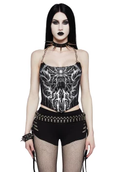 Widow Tops|Plus*Sable Chains Halter Top