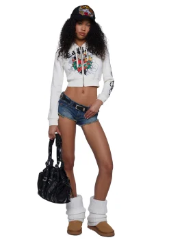 Ed Hardy Outerwear|Sweatshirts & Hoodies*Sacred Heart Cropped Hoodie