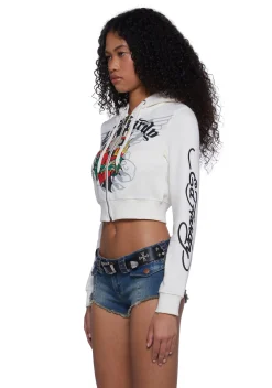 Ed Hardy Outerwear|Sweatshirts & Hoodies*Sacred Heart Cropped Hoodie