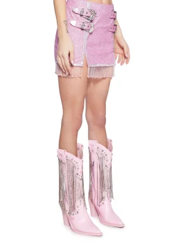 Sugar Thrillz Bottoms|Skirts*Saddle Songs Glitter Mini Skirt