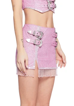 Sugar Thrillz Bottoms|Skirts*Saddle Songs Glitter Mini Skirt