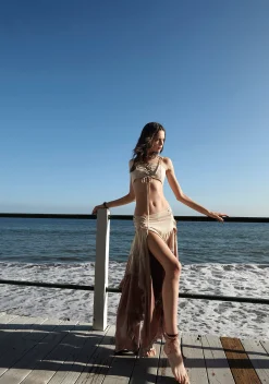 Current Mood Matching Sets*Sahara Wildflower Maxi Skirt Set - Brown
