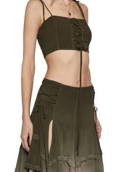 Current Mood Matching Sets|Plus*Sahara Wildflower Maxi Skirt Set - Green