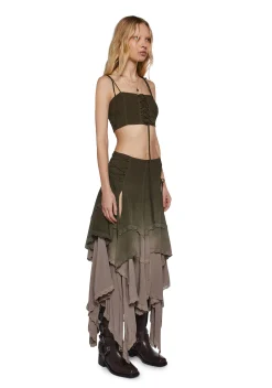 Current Mood Matching Sets|Plus*Sahara Wildflower Maxi Skirt Set - Green