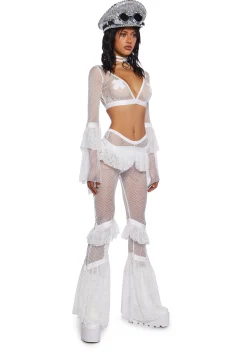 Club Exx Tops*Saints & Sinners Fishnet Crop Top
