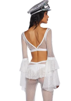 Club Exx Tops*Saints & Sinners Fishnet Crop Top