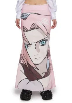 Dolls Kill x NARUTO SHIPPUDEN Bottoms|Skirts*Sakura Denim Maxi Skirt
