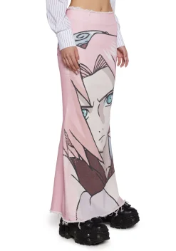 Dolls Kill x NARUTO SHIPPUDEN Bottoms|Skirts*Sakura Denim Maxi Skirt