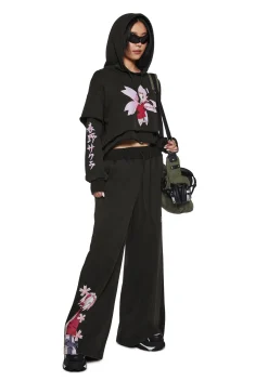 Dolls Kill x NARUTO SHIPPUDEN Bottoms|Pants*Sakura Wide Leg Sweatpants