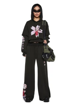Dolls Kill x NARUTO SHIPPUDEN Bottoms|Pants*Sakura Wide Leg Sweatpants