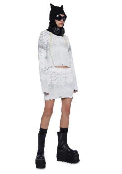 Current Mood Bottoms|Skirts*Sassy Views Distressed Mini Skirt