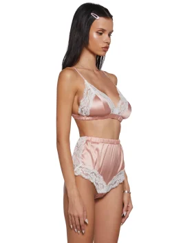 Current Mood Lingerie*Satin Bombshell Lounge Set