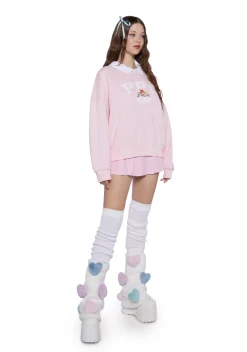 Dolls Kill x The Powerpuff Girls Outerwear|Sweatshirts & Hoodies*Saving The Daze Collar Sweatshirt