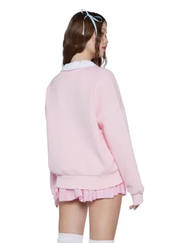 Dolls Kill x The Powerpuff Girls Outerwear|Sweatshirts & Hoodies*Saving The Daze Collar Sweatshirt