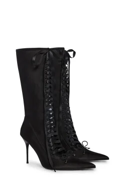 Widow Boots*Scandalous Seduction Heeled Boots - Black