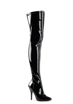 Pleaser Boots*Seduce-3000 Patent Thigh High Boots