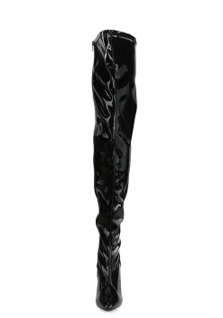Pleaser Boots*Seduce-3000 Patent Thigh High Boots