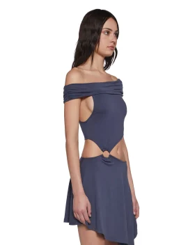 x_BeigeBotany Dresses*Seductive Gaze Cut Out Dress - Blue