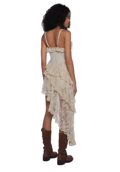 Widow Dresses|Plus*Seductive Silence Midi Dress - Champagne