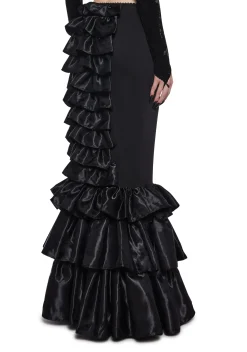 Widow Bottoms|Skirts*Shadowed Grandeur Bustle Maxi Skirt