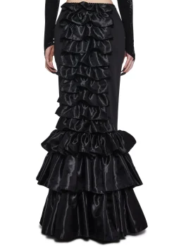 Widow Bottoms|Skirts*Shadowed Grandeur Bustle Maxi Skirt