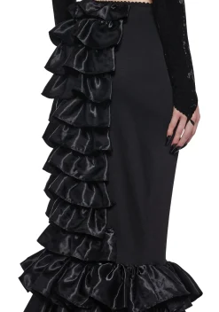 Widow Bottoms|Skirts*Shadowed Grandeur Bustle Maxi Skirt