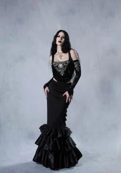Widow Bottoms|Skirts*Shadowed Grandeur Bustle Maxi Skirt