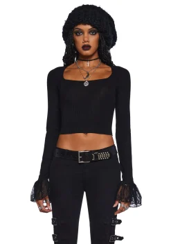 Widow Tops*Shadowed Heart Long Sleeve Top