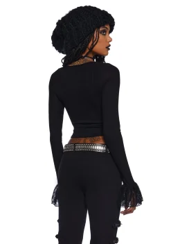 Widow Tops*Shadowed Heart Long Sleeve Top