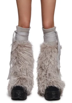 DARKER WAVS Socks & Tights*Shaggy Faux Fur Boot Covers