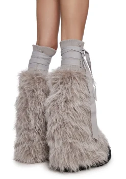 DARKER WAVS Socks & Tights*Shaggy Faux Fur Boot Covers