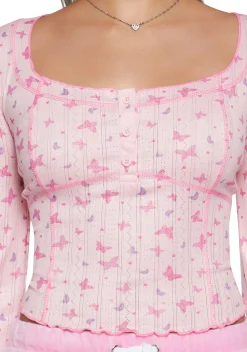 Sugar Thrillz Tops*She's A Legacy Pointelle Long Sleeve Top