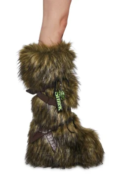 Dolls Kill x Shrek Boots|Platforms*Shrek Instincts Faux Fur Boots