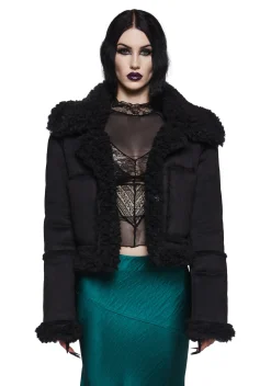 Widow Outerwear|Plus*Shrouded Secrets Cropped Coat