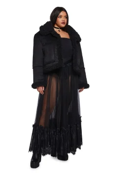 Widow Outerwear|Plus*Shrouded Secrets Cropped Coat