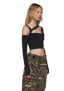 Poster Grl Tops*Shut Up Touch Me Strappy Crop Top