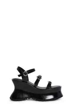 dELiA*s by Dolls Kill Sandals*Sightseeing Platform Sandals - Black