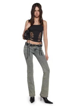 Current Mood Tops|Plus*Sightseeing Slashed Tank Top - Black