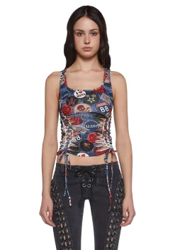 Current Mood Tops|Plus*Sightseeing Slashed Tank Top - Multi