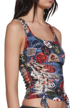 Current Mood Tops|Plus*Sightseeing Slashed Tank Top - Multi