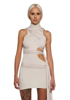 DARKER WAVS Dresses|Mini Dresses*Signal Cut Out Wrap Mini Dress