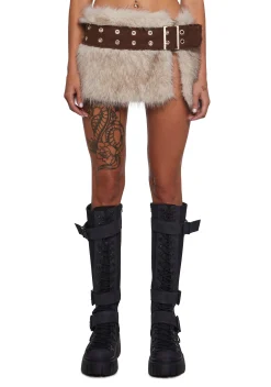 DARKER WAVS Bottoms|Skirts*Signal Fur Wrap Skirt