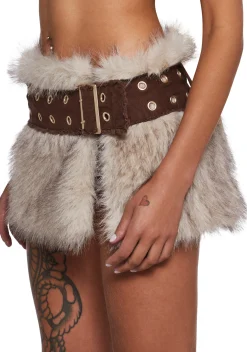DARKER WAVS Bottoms|Skirts*Signal Fur Wrap Skirt