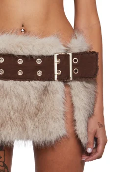DARKER WAVS Bottoms|Skirts*Signal Fur Wrap Skirt