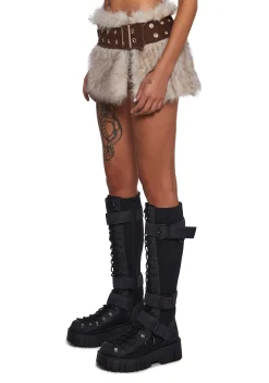 DARKER WAVS Bottoms|Skirts*Signal Fur Wrap Skirt