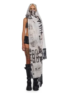 DARKER WAVS Scarves & Gloves*Signal Graphic Scarf