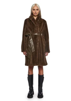 DARKER WAVS Outerwear*Signal Maxi Faux Fur Coat