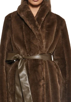 DARKER WAVS Outerwear*Signal Maxi Faux Fur Coat