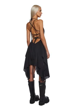 DARKER WAVS Dresses*Signal Open Side Handkerchief Dress