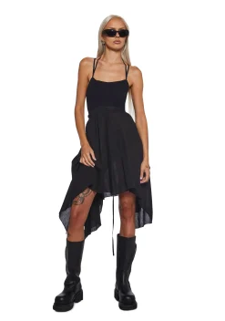 DARKER WAVS Dresses*Signal Open Side Handkerchief Dress
